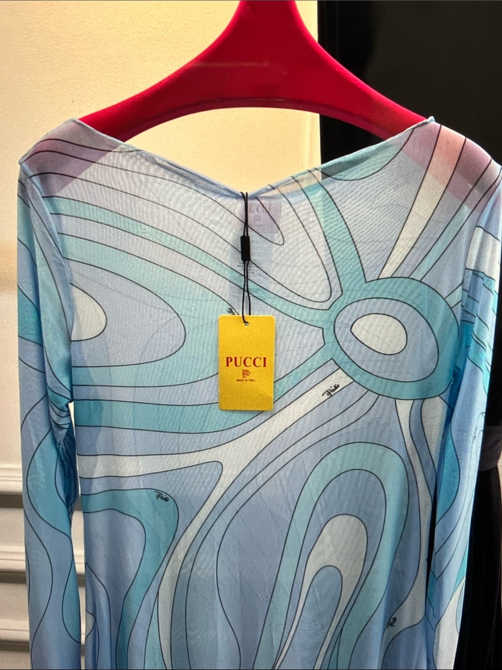 Emilio Pucci Sky Blue & Aqua Abstract Print Maxi Dress - Picture 4 of 9
